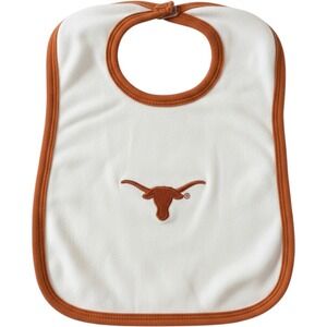 (CL) Two Feet Ahead University of Texas Longhorns Baby Bib White Burnt Orange OS